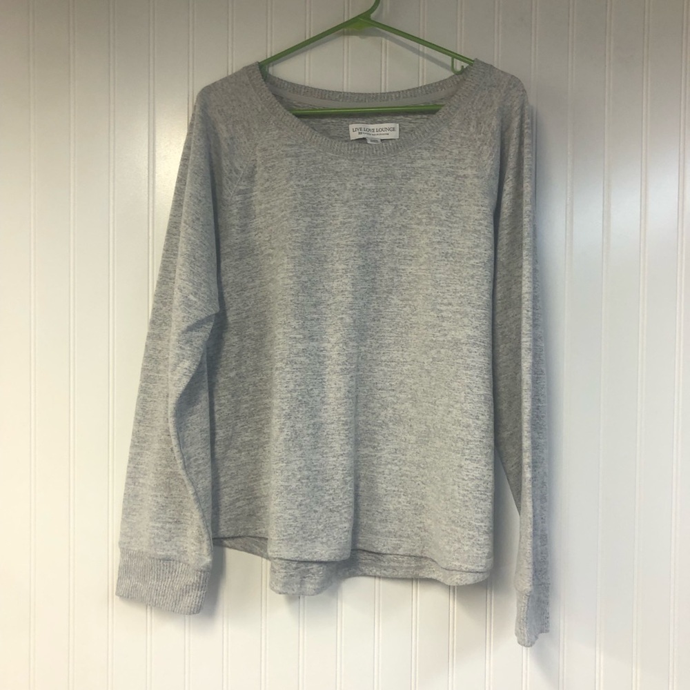 Live Love Lounge Gray Long Sleeve Women's Sweater XXL Soft Cozy Crewneck